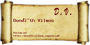 Donáth Vilmos névjegykártya