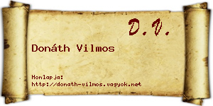 Donáth Vilmos névjegykártya